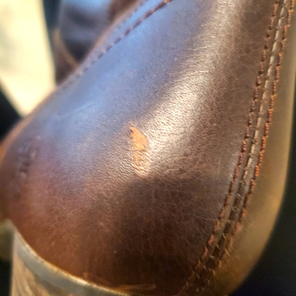 Timbeand leather and suede brown boots - Picture 6 of 8